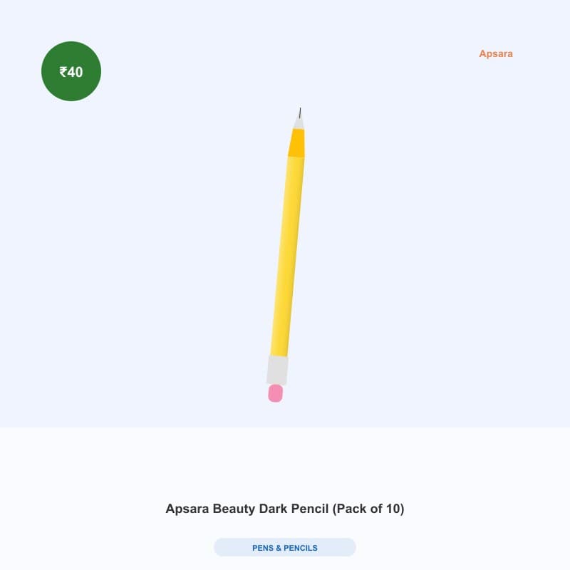 Apsara Beauty Dark Pencil (Pack of 10)