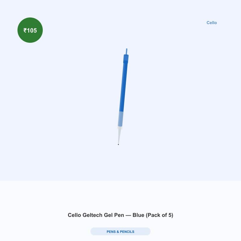 Cello Geltech Gel Pen — Blue (Pack of 5)