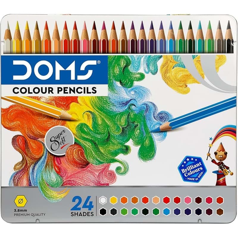 Doms Colour Pencils — 24 Shades (Full Size)