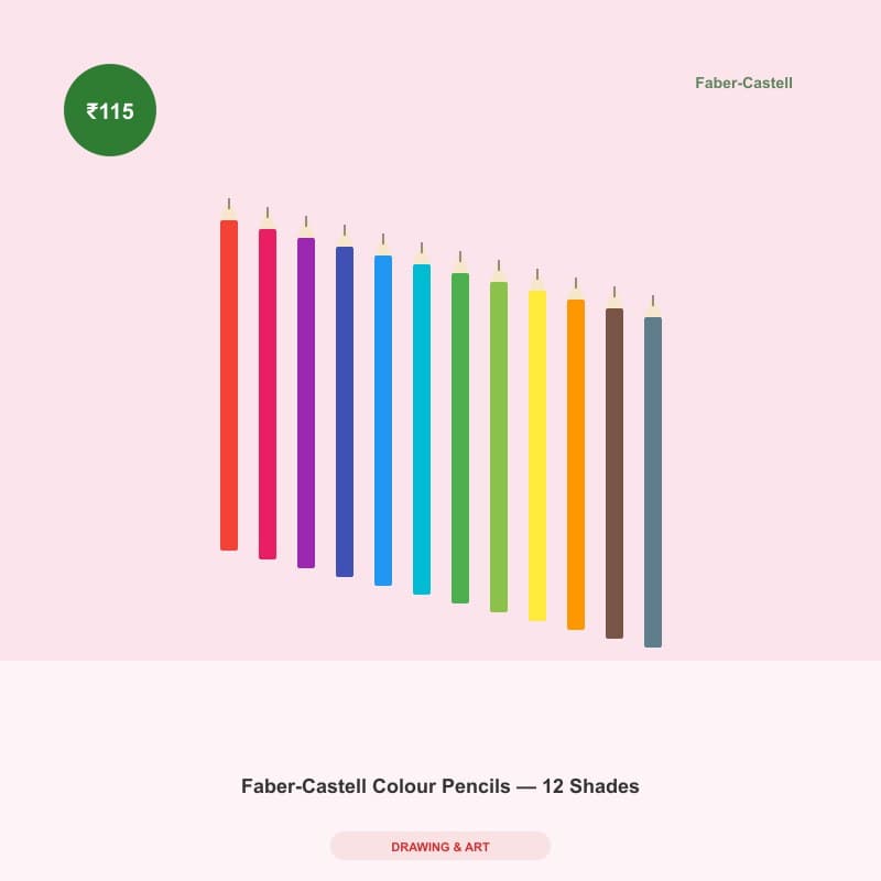 Faber-Castell Colour Pencils — 12 Shades