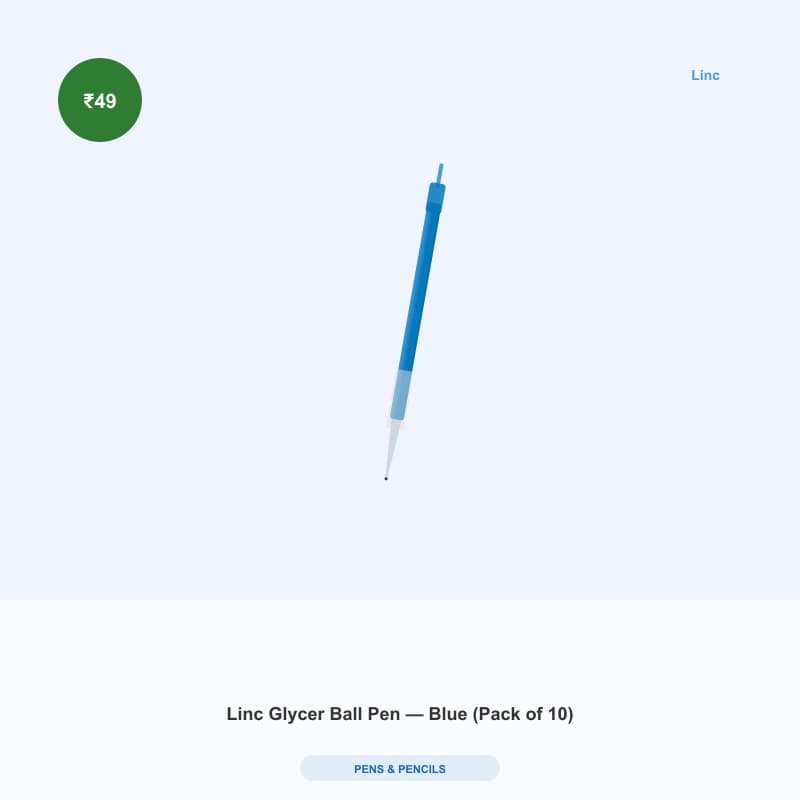 Linc Glycer Ball Pen — Blue (Pack of 10)